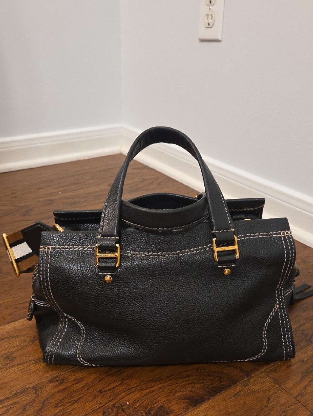 Marc Jacobs Black Satchel with Gold Hardware - Picture 3 of 16